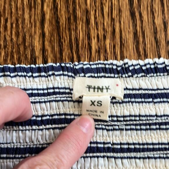 Tiny XS Anthropologie Avril Emroidered Striped Halter Top $110 Blue - Picture 7 of 7